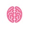 Brain pink color top view icon, intellect symbol vector illustration