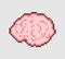 Brain pixel art 8 bit. Brains pixelated. vector illustration