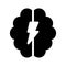 Brain power glyph vector icon