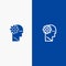 Brain, Process, Learning, Mind Line and Glyph Solid icon Blue banner Line and Glyph Solid icon Blue banner