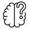 Brain question icon outline vector. Human mind