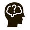 brain question mark icon Vector Glyph Illustration