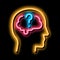 brain question mark neon glow icon illustration