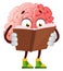 Brain is reading a book, illustration, vector