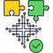 Brain recharge, creative jigsaw puzzle pieces icon