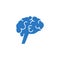 Brain related vector glyph icon.