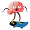 Brain riding a skateboard, illustration, vector
