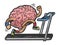 brain running training on treadmill sketch raster