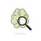 Brain scan vector icon isolated, research concept