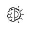 Brain, setting icon, vector illustration