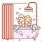 Brain in shower. Keep clean your brain concept. Psychological assistance, psychotherapy, mental health illustration. Relax and rel