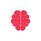Brain simple red symbol vector