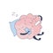 Brain Sleeping With Teddy Bear Comic Character Representing Intellect And Intellectual Activities Of Human Mind Cartoon