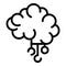 Brain sociology icon, outline style