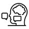 Brain speech discussion icon, outline style