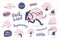 Brain stickers education and stress set