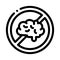 Brain Strikethrough Mark Icon Outline Illustration