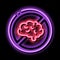 Brain Strikethrough Mark neon glow icon illustration