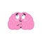 Brain surprised emotion. Human brains Emoji astonished. Isolated