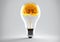 Brain switched on as light bulb to produce brillian idea creativity concept made with generative AI