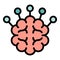 Brain target icon  flat