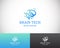 brain tech logo creative digital pixel line creative