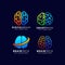 Brain tech logo design. smart brain logo design