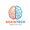 Brain tech logo design template