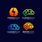 Brain technology logo template. brain tech vector icon