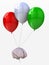 Brain tied to a balloons that flies