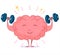 Brain training with dumbbells, mind workout. Vector