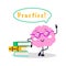 Brain training vector fun character cartoon flat illustration.