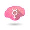 Brain with a transgender sign