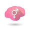 Brain with a transgender sign