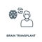 Brain Transplant line icon. Element sign from transplantation collection. Flat Brain Transplant outline icon sign for