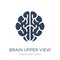 brain upper view icon in trendy design style. brain upper view icon isolated on white background. brain upper view vector icon