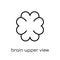 Brain upper view icon. Trendy modern flat linear vector Brain up