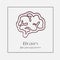 Brain vector icon eps 10. Brainstorm simple isolated outline illustration