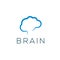 Brain vector logo. Brain icon. Brainstorming emblem