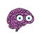 Brain violet cartoon vector