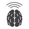 Brain waves glyph icon