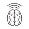 Brain waves linear icon