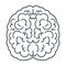 Brain white icon, top view. Mind, creativity and knowledge.