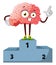 Brain wins a competition, illustration, vector