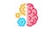 brain work mechanical gears Icon Animation