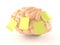 Brain with yellow stickers