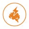 Brainpower, brain icon. Orange color vector EPS