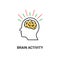 Brainstorm activity vector icon idea. Brain storm lighting power creative concept, mind illustration