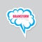 Brainstorm - business logo concept illustration. Speech bubble sticker. Creative idea generation symbol. Human brain.