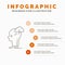Brainstorm, creative, head, idea, thinking Infographics Template for Website and Presentation. Line Gray icon with Orange